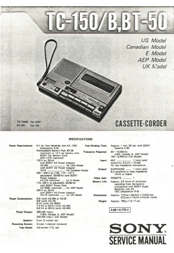 TC-150, TC-150B, BT-50